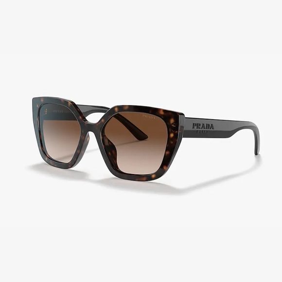 Prada Accessories - Prada Sunglasses SPR 24X Butterfly Shape with Frame Colour Havana